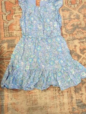 Crewcuts Light Blue Floral Ruffle Dress